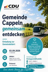 Einladung zur Busfahrt durch die Gemeinde Cappeln